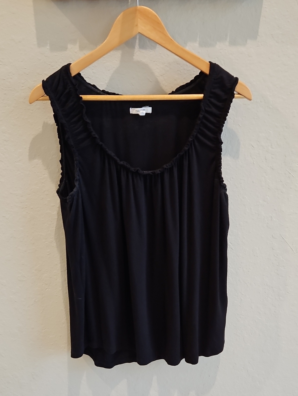 Maurices Black Ruffle-Trim Scoop Neck Tank